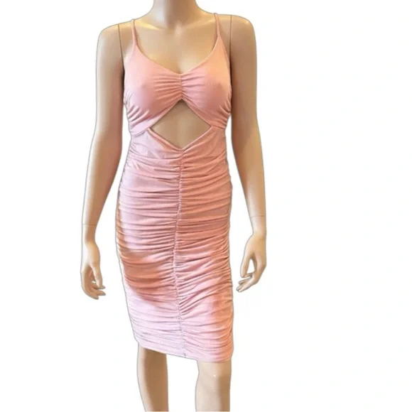 NWT Michael Costello x REVOLVE Kara Midi Dress in Light Mauve - Picture 3 of 10